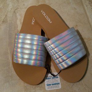 NWT Silver Volcom Slide